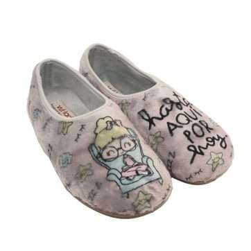 ZAPATILLA CERRADA "HASTA AQUÍ POR HOY" (6641-123) MALVA - VUL·LADI