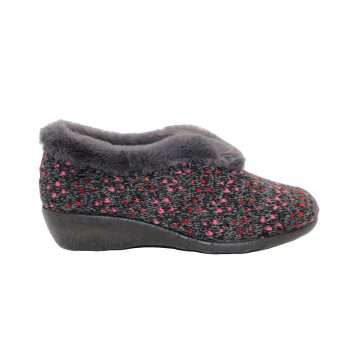 ZAPATILLA CERRADA CUÑA PELO GOLONDRINA (276-357) GRIS - VUL·LADI