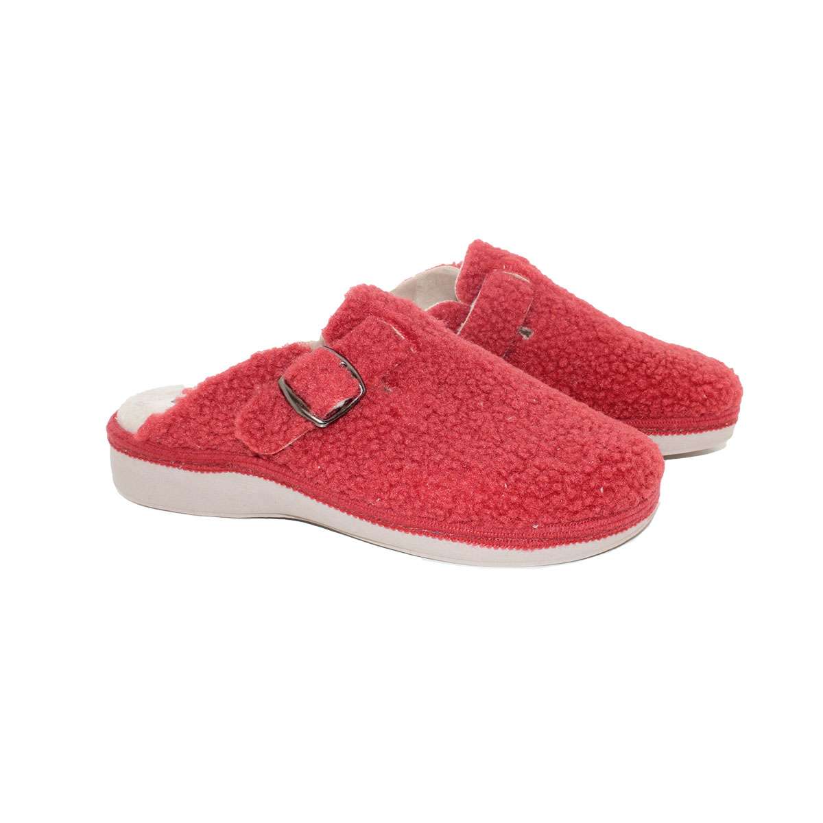 ZAPATILLA ZUECO HEBILLA TEDDY NUDOS (29L000) GUINDA - SALVI