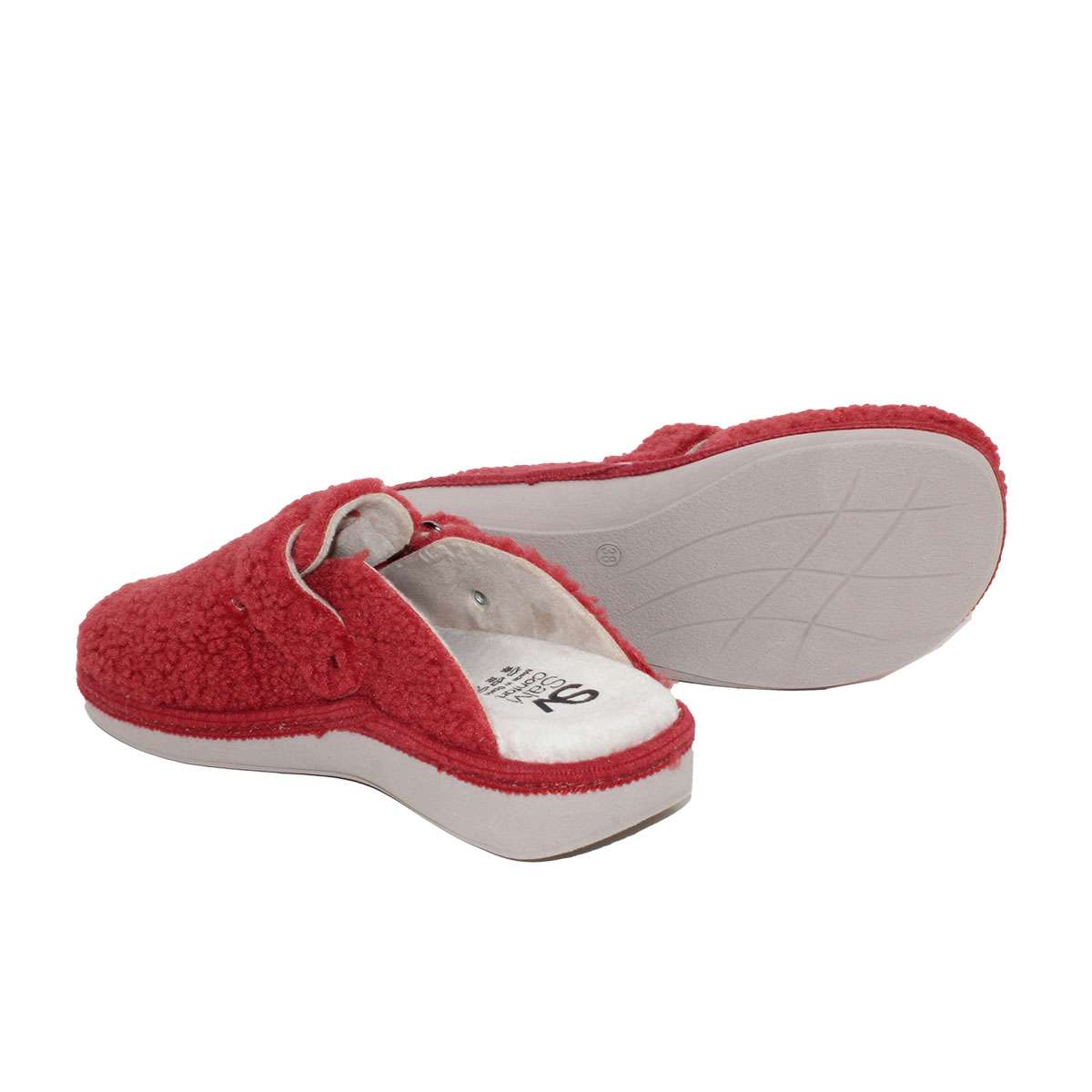 ZAPATILLA ZUECO HEBILLA TEDDY NUDOS (29L000) GUINDA - SALVI