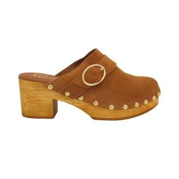 ZUECO MADERA LIGERA SERRAJE HEBILLA (11850) CUERO - VIA VERDA