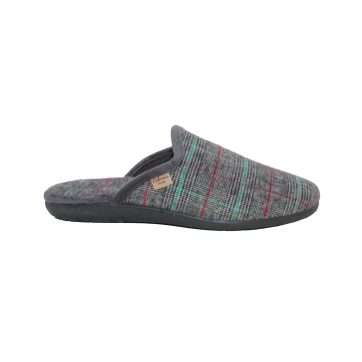 ZAPATILLA DESCALZA PAÑO LISTAS BRITISH (9673) GRIS - CABRERA