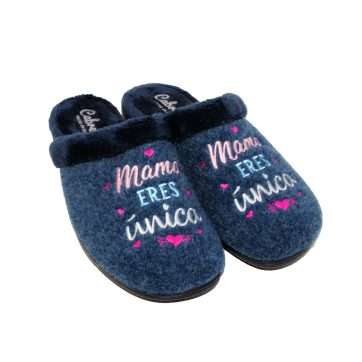 ZAPATILLA DESCALZA CUÑA "MAMA ERES ÚNICA" (5571) MARINO - CABRERA