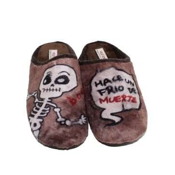 ZAPATILLA DESCALZA ESQUELETO "FRIO DE MUERTE" (1647-123) MARRÓN - VUL·LADI