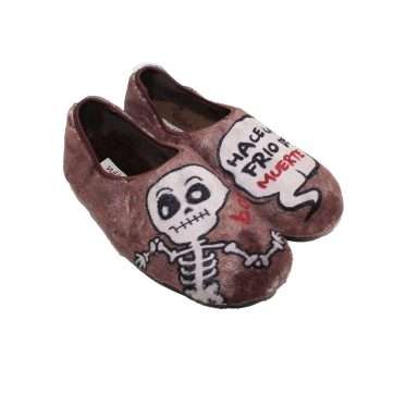 ZAPATILLA CERRADA ESQUELETO "FRIO DE MUERTE" (1640-123) MARRÓN - VUL·LADI