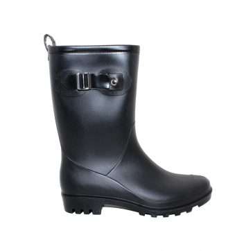 BOTA GOMA MEDIA CAÑA DETALLE HEBILLA (K61401) NEGRO - KELARA