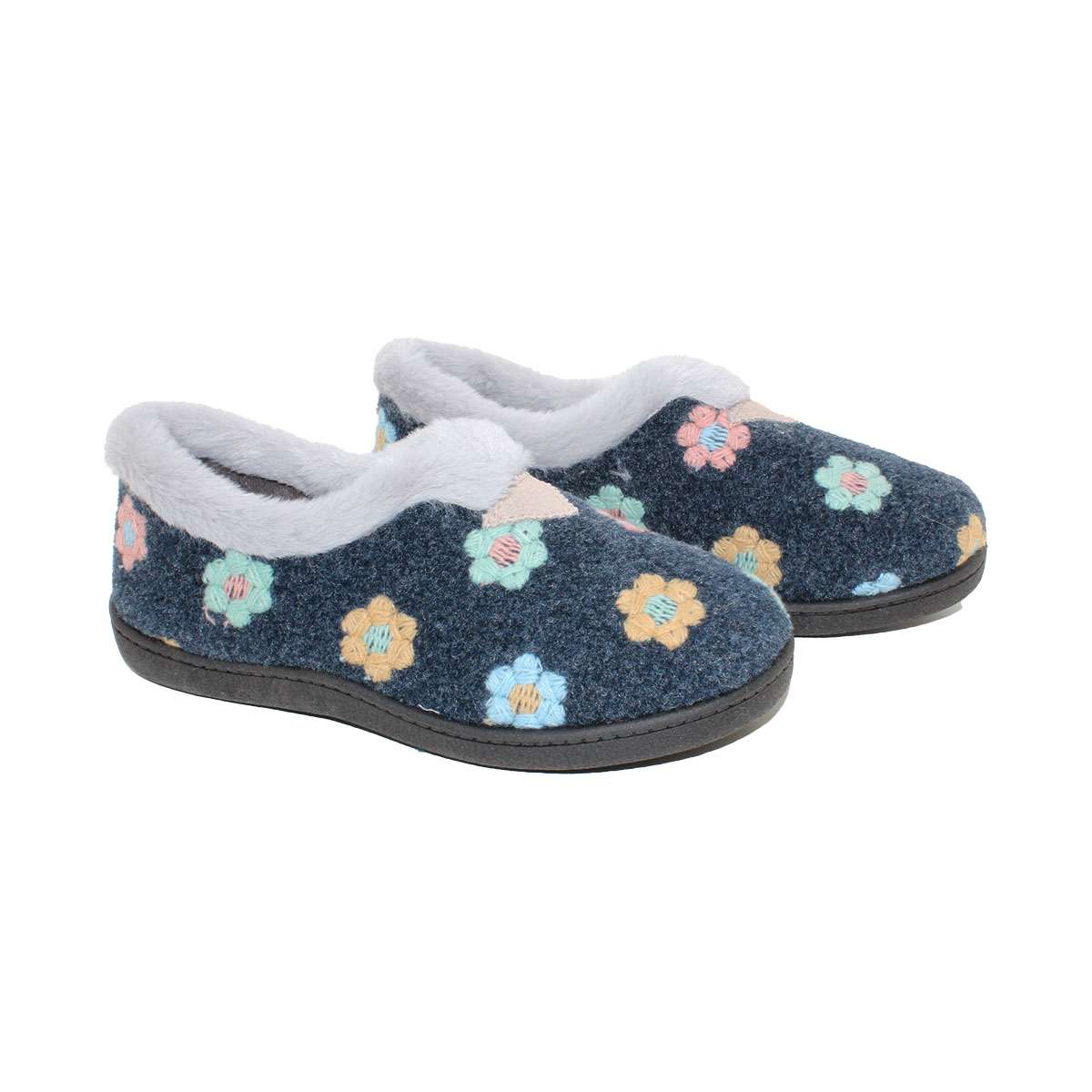 ZAPATILLA CERRADA PAÑO FLORES (R12092) MARINO - ROAL
